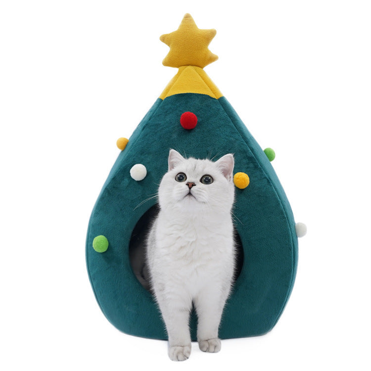 Pawtree™ Katzentanne | weihnachtlicher Rückzugsort, flauschiger Komfort