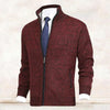 John | Elegante Herren-Strickjacke mit Reißverschluss, Kragen und Taschen