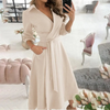 Lotte | Weiß gefüttert Revers Gürtel Bluse Kleid