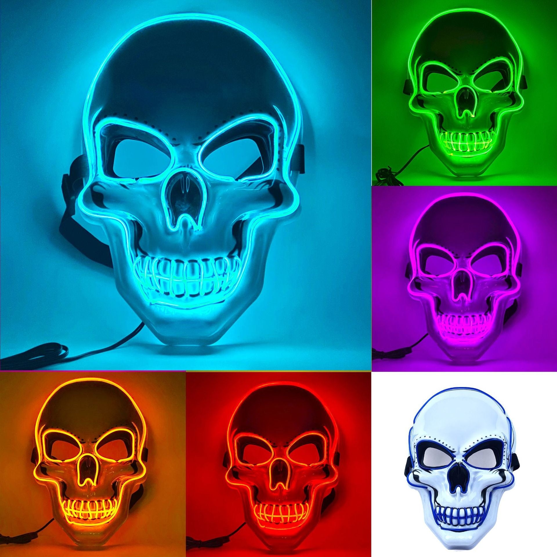 GlowSkull™ - LED-Totenkopfmaske mit Leuchteffekten für ein gruseliges Erlebnis.