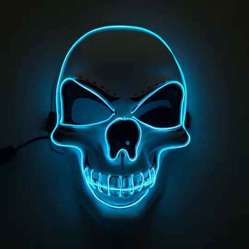 SkullGlow™ – Die ultimative leuchtende LED-Totenkopfmaske für Halloween-Partys!