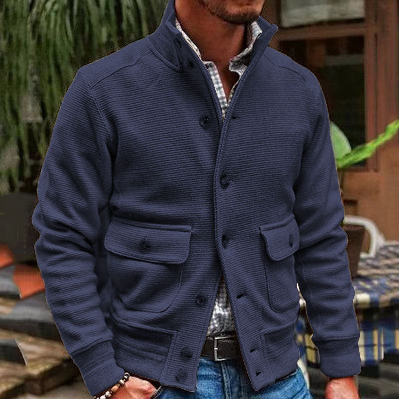 Herrenjacke Mit Stehkragen, Einfarbig