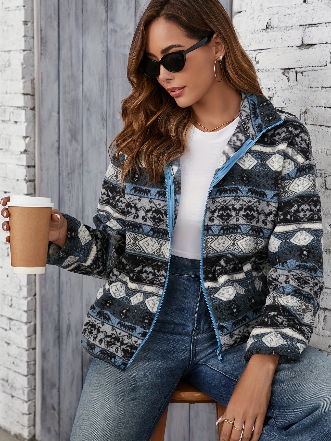Eline | Fleece Jack traf Stammesdruck