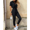 Elin | Jumpsuit mit Gürtel und kurzen Ärmeln