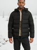 Tom | Eleganter Einfarbiger Puffer-Mantel mit Kapuze und Taschen