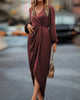 Kim | Elegantes Kleid mit Laternenärmeln und V-Ausschnitt