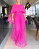 A-line maxi dress with round neckline