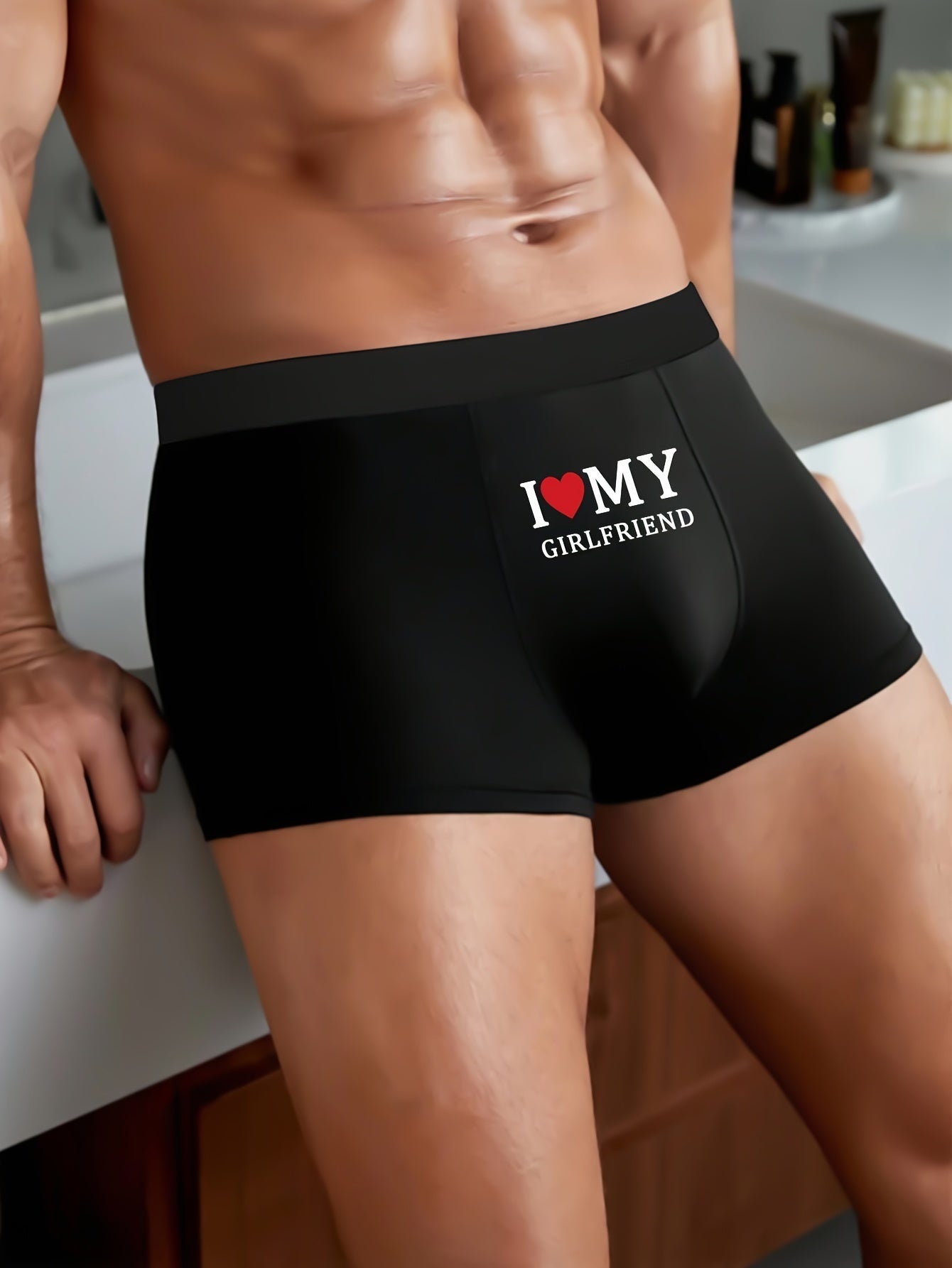 Niels | Bedruckte Boxershorts für Herren mit „I Love You My Girlfriend“-Schriftzug