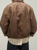 Bram | Vintage Braun PU-Jacke Mit Lockerer Passform