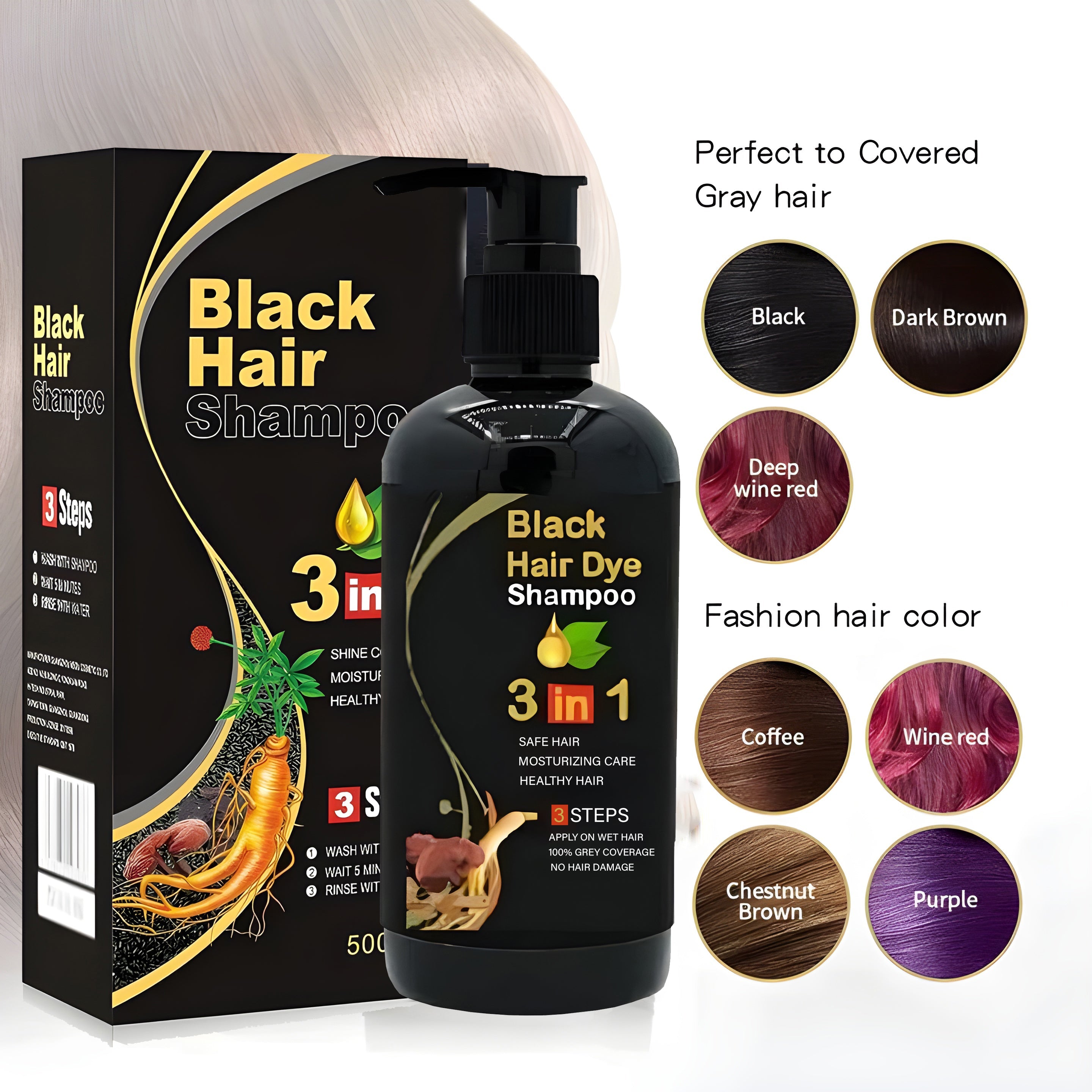 Glowup™  3-IN-1 SHAMPOO ZUM FÄRBEN SCHWARZER HAARE