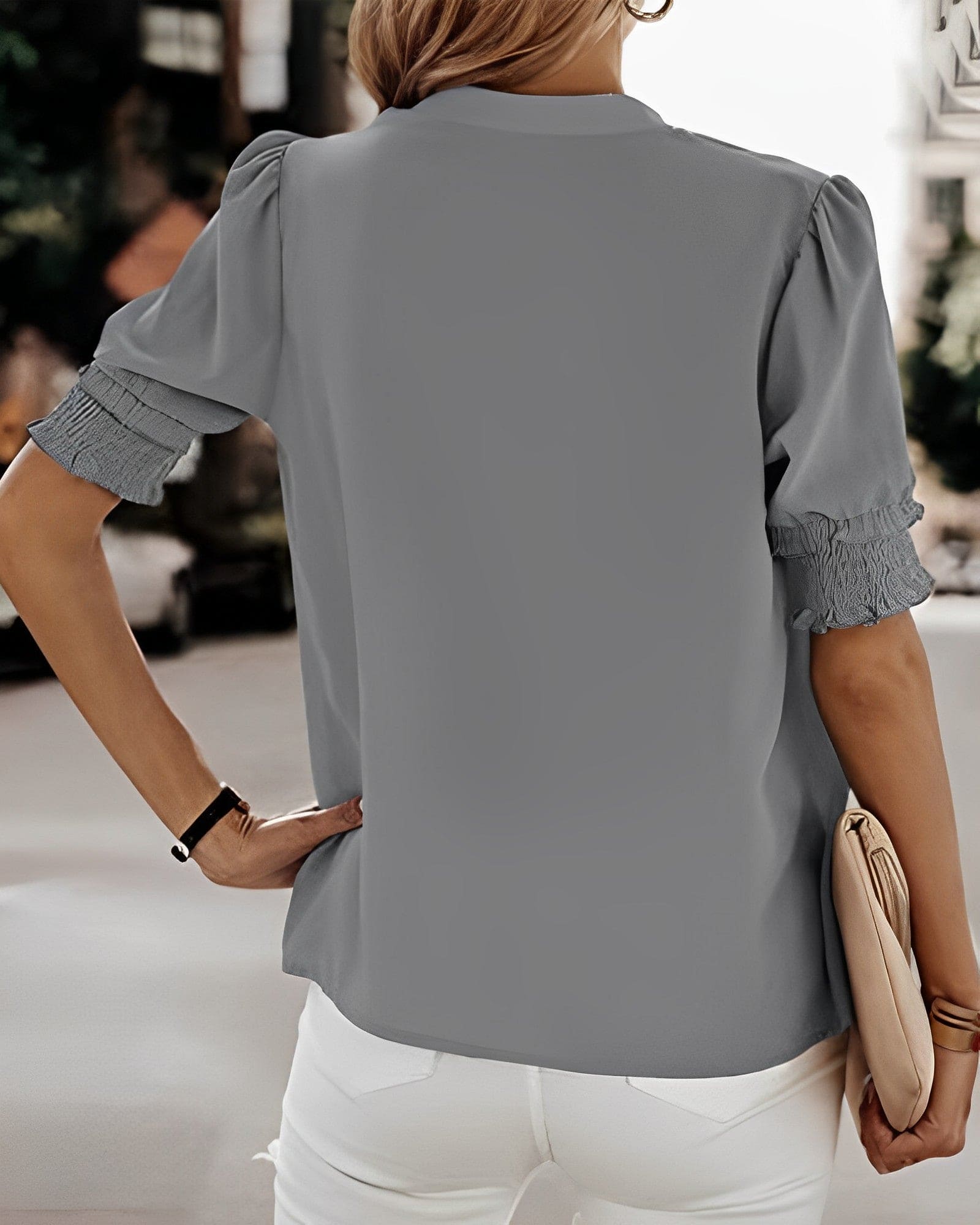 Sofie | Kurzärmelige Bluse mit V-Ausschnitt