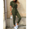 Elin | Jumpsuit mit Gürtel und kurzen Ärmeln