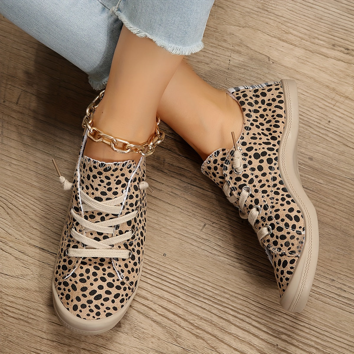 Leopard | Leopardenmuster Damen-Turnschuhe mit niedriger Leibhöhe