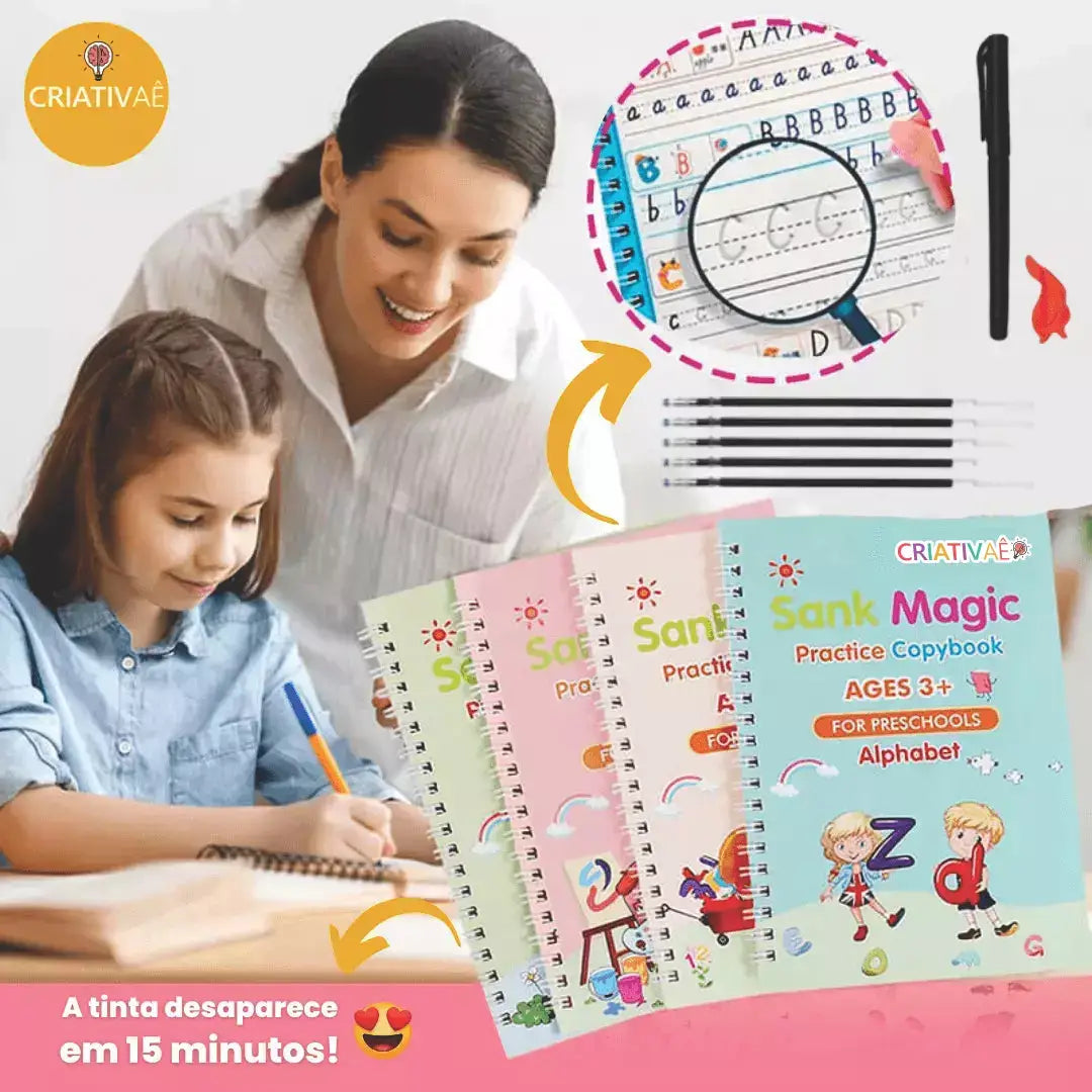MagicNotes™ - Das wiederverwendbare Zauberkaligraphie-Set mit 4 Heften!