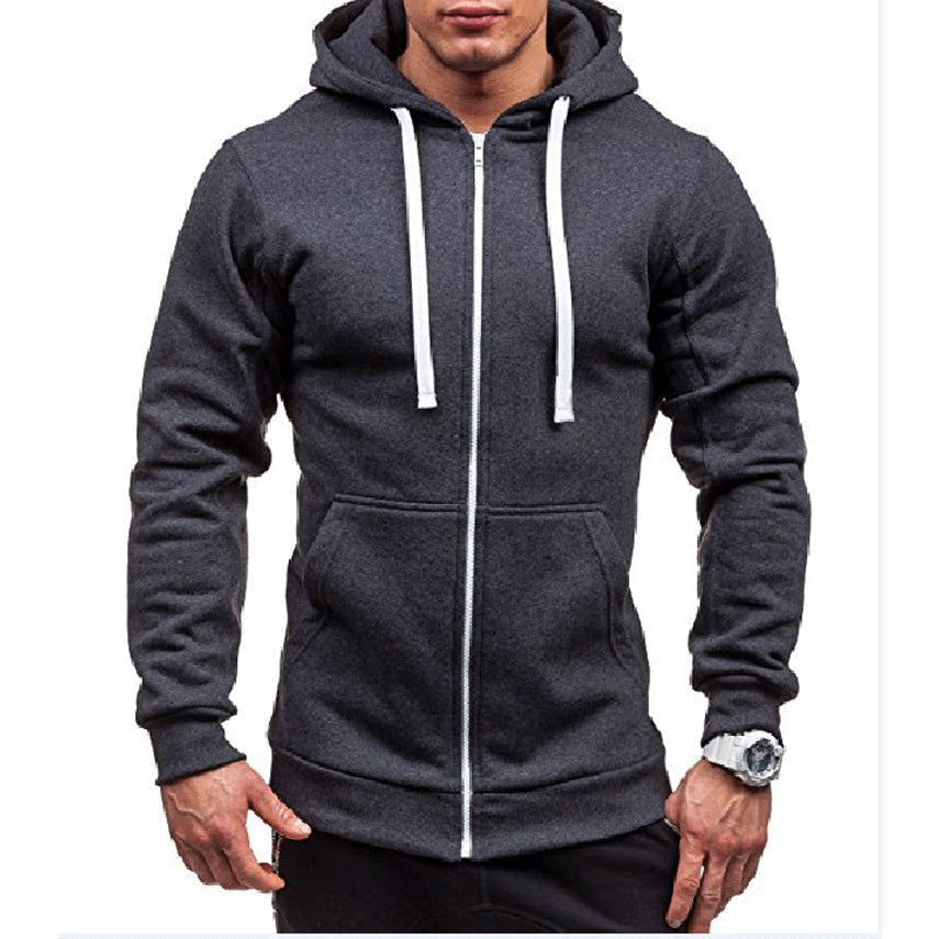Lars | Winddichter Herren-Kapuzenpullover mit Reißverschluss und Kordeln aus Fleece