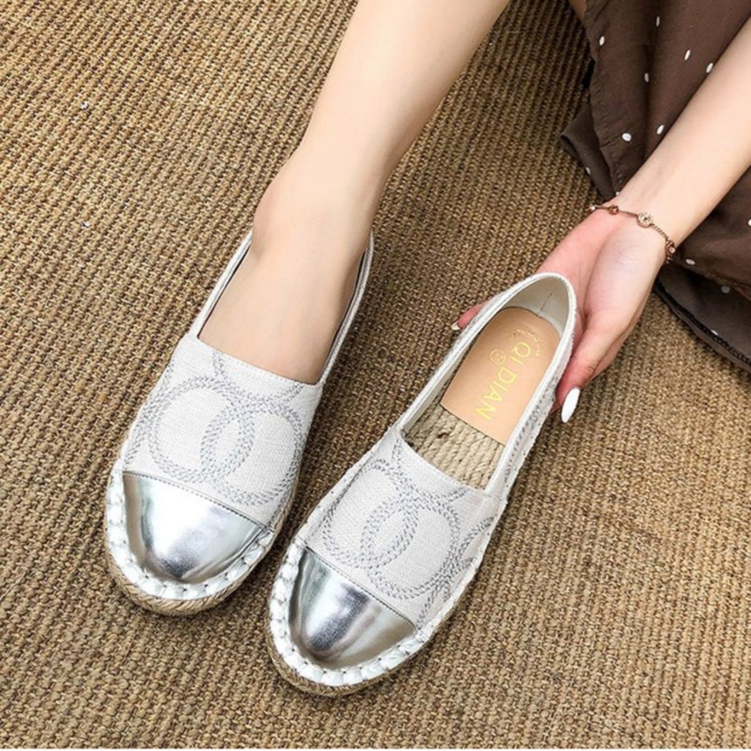 Lisa | Espadrilles aus Leder mit Kontrastpatch