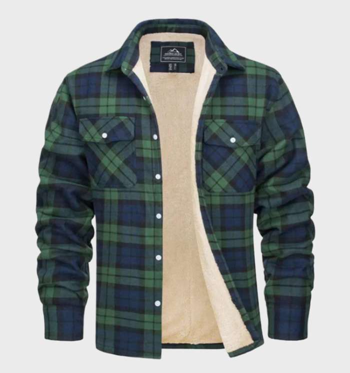 Jasper | Elegante Herren Flanelljacke im Vintage-Stil mit Fleece-Futter