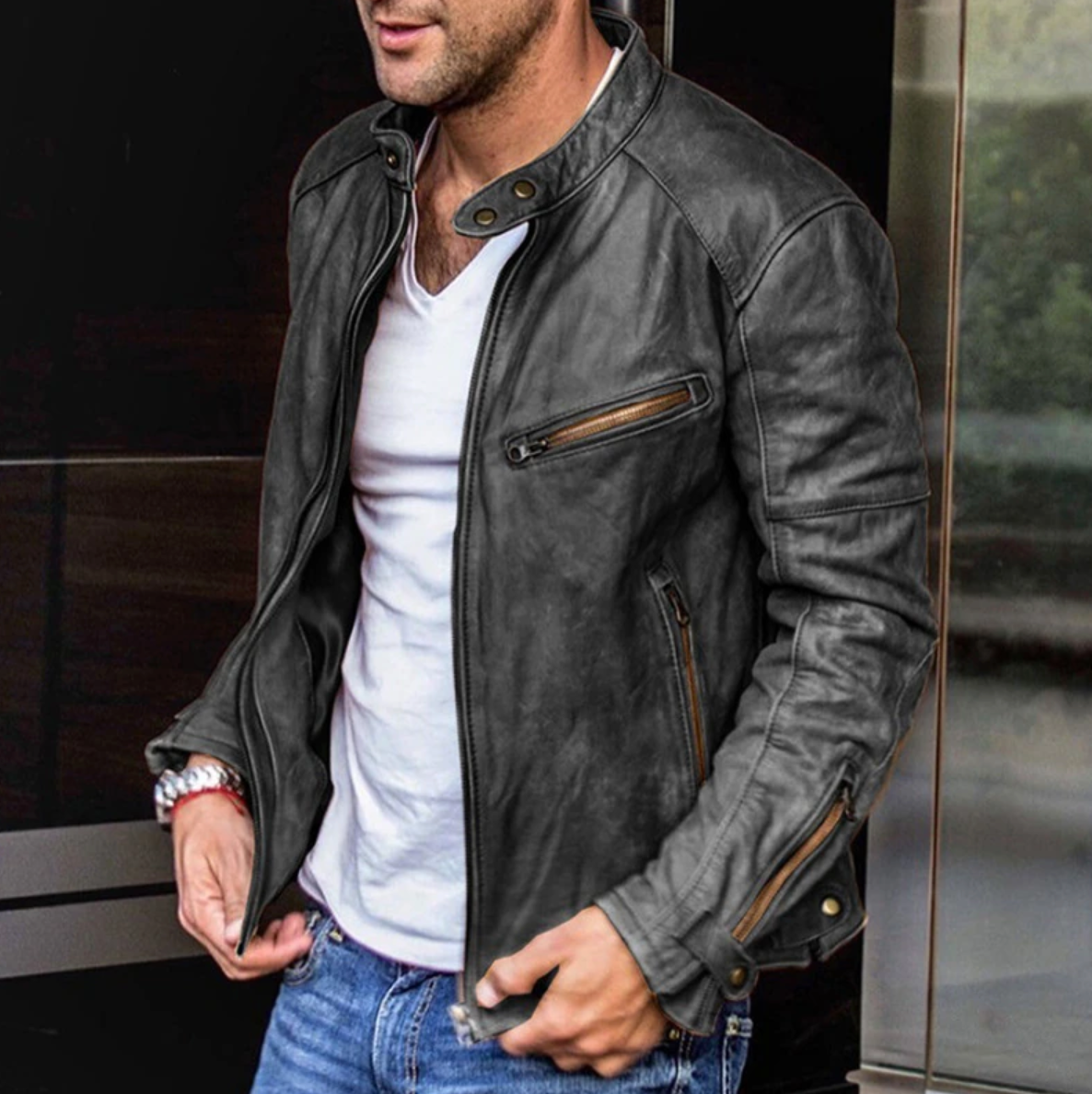 Stijn | Lässige, Stilvolle Lederjacke Für Herren