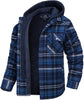 Tommy Jas | Karierte Herren-Strickjacke mit Kapuze und warmem Futter