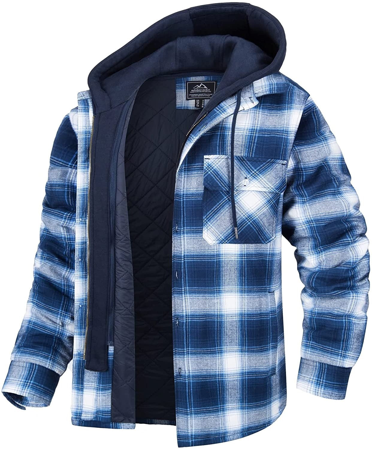 Tommy Jas | Karierte Herren-Strickjacke mit Kapuze und warmem Futter