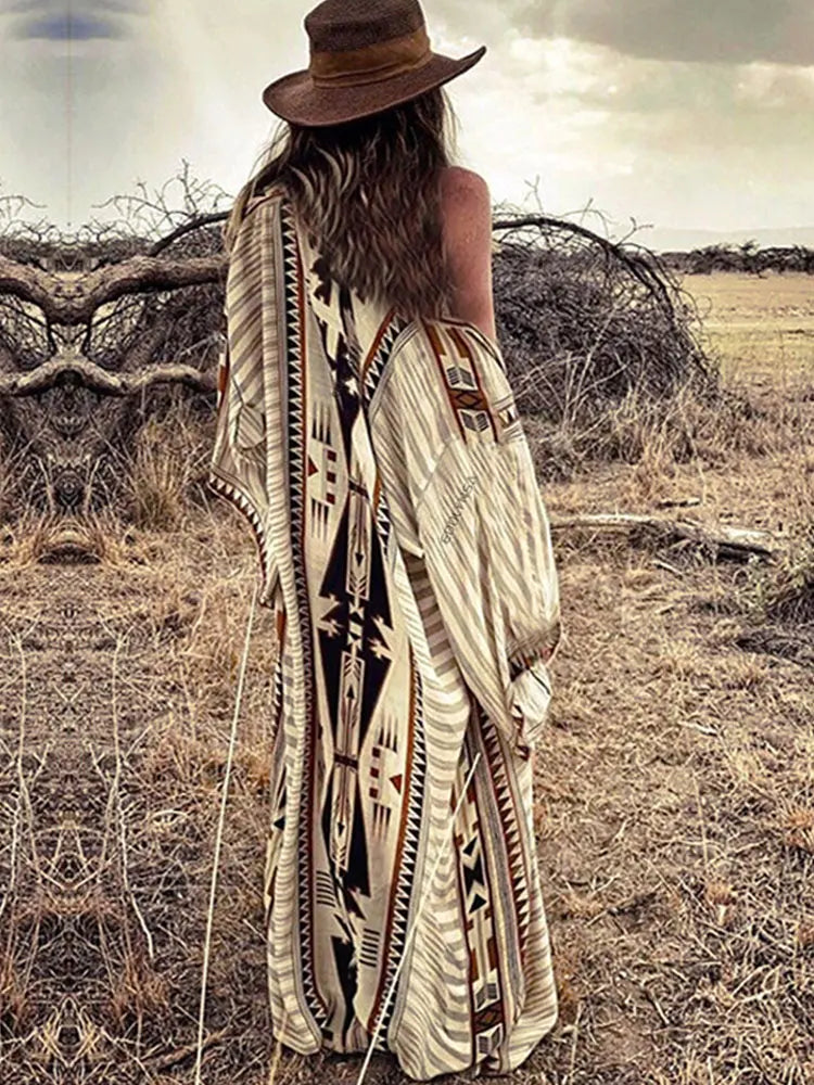 Jiska | Boho bedruckter Kimono Strandjacke