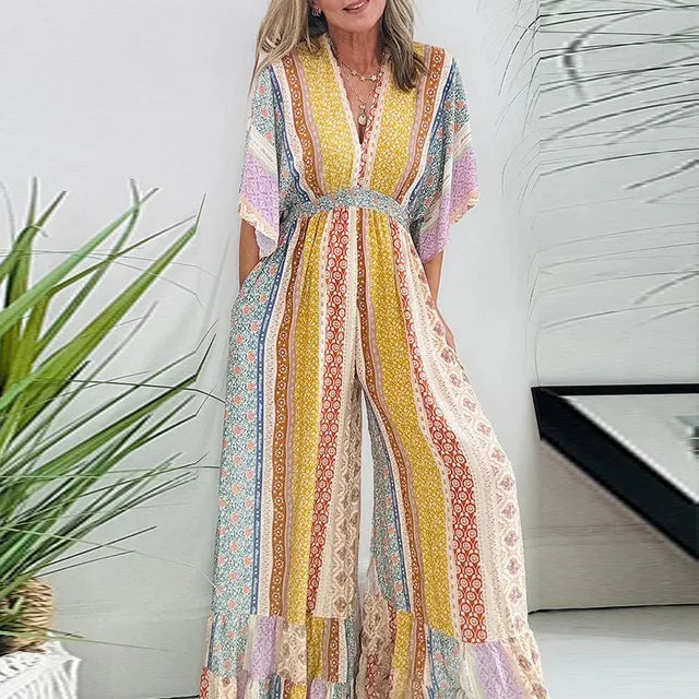 BohoChic™ - Der Bohemian Blumendruck Jumpsuit für Damen