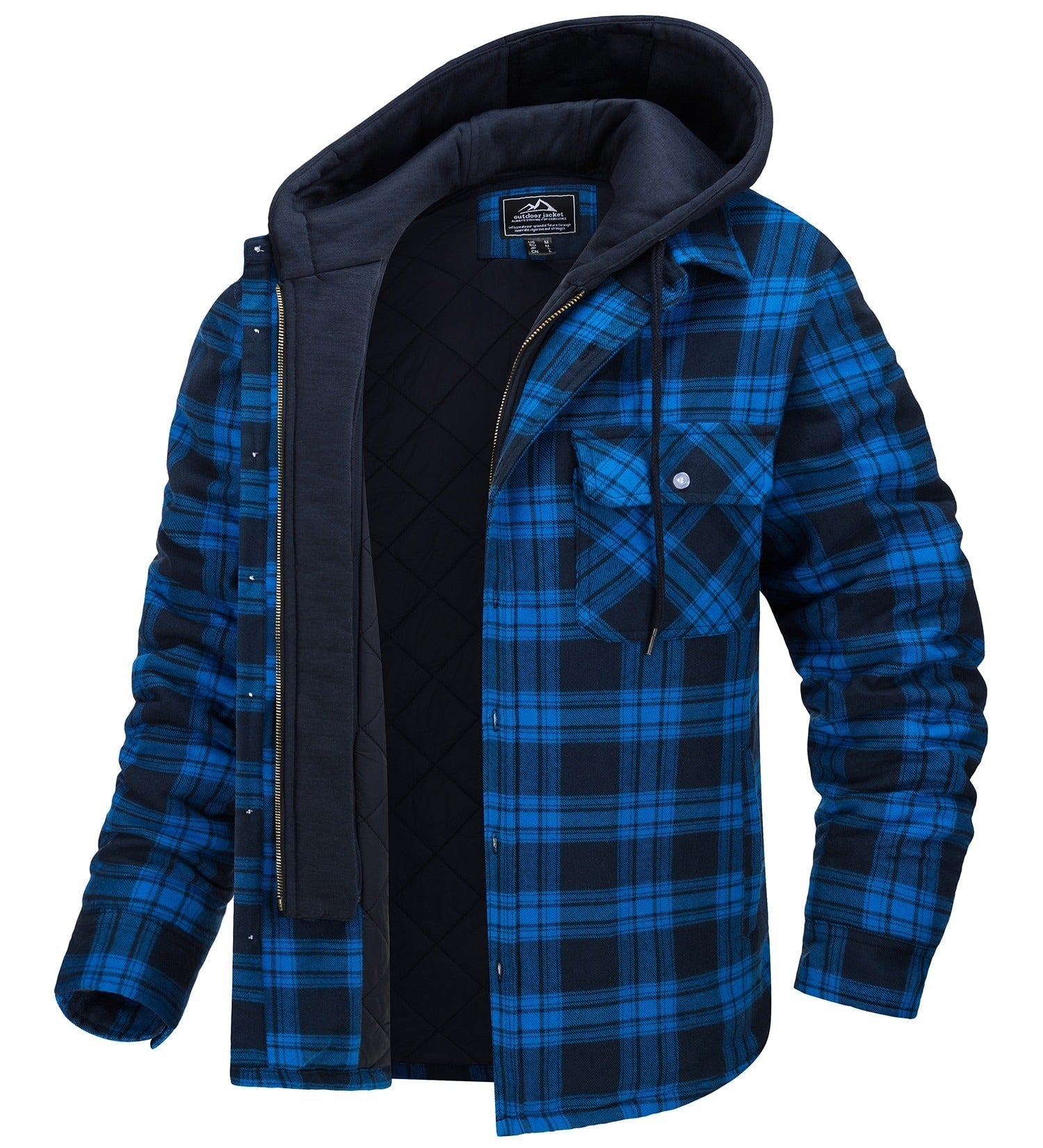 Tommy Jas | Karierte Herren-Strickjacke mit Kapuze und warmem Futter
