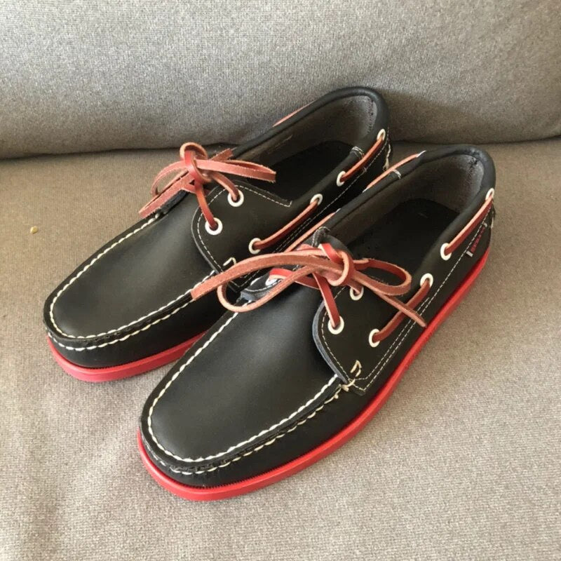 Luuk | Leder-Gummi Bootsschuhe für Herren