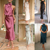 Eleganz™ - Das elegante ärmellose Cocktailkleid mit hohem Halsausschnitt und elastischer Taille für Hochzeitsgäste.
