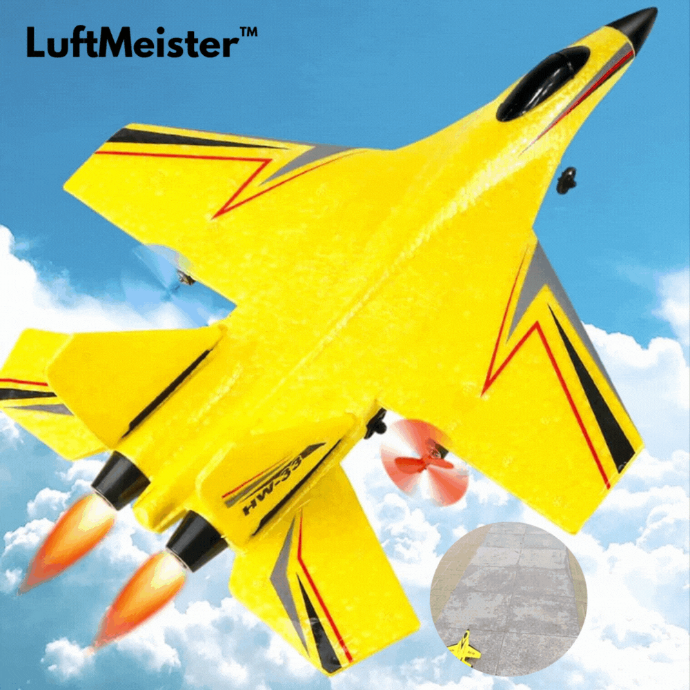 LuftMeister™ - Das ultimative 2-Kanal-Fernsteuerungsflugzeug mit Gyro, Nachtlichtern und 2 Batterien.