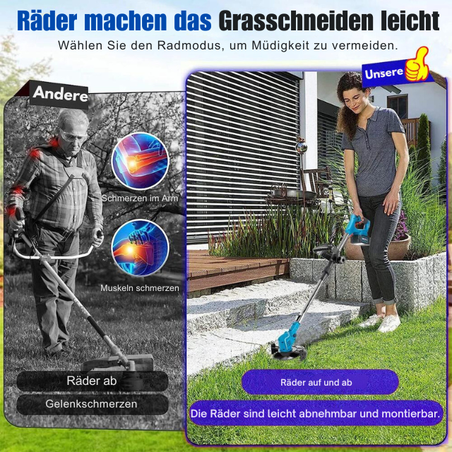 GreenTrimmer™ -  der kabellose elektrische Rasentrimmer für mühelose Rasenpflege