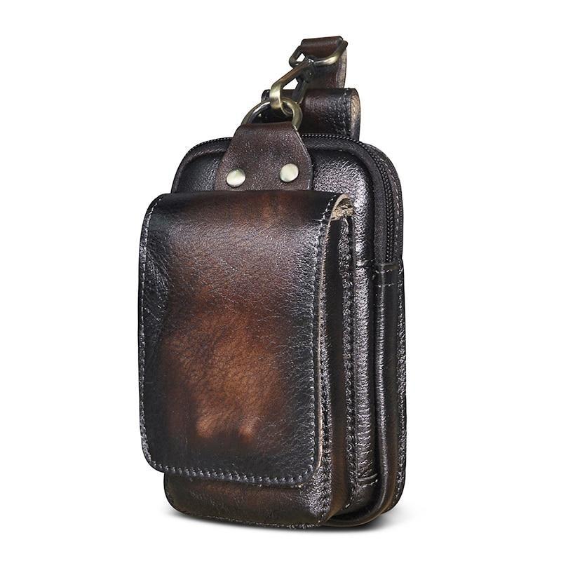 Lars | Gürteltasche aus Leder für Herren mit Magnetverschluss und verstellbarem Hüftgurt