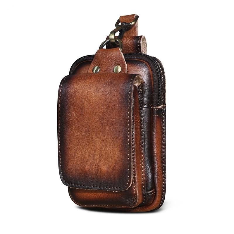 Lars | Gürteltasche aus Leder für Herren mit Magnetverschluss und verstellbarem Hüftgurt
