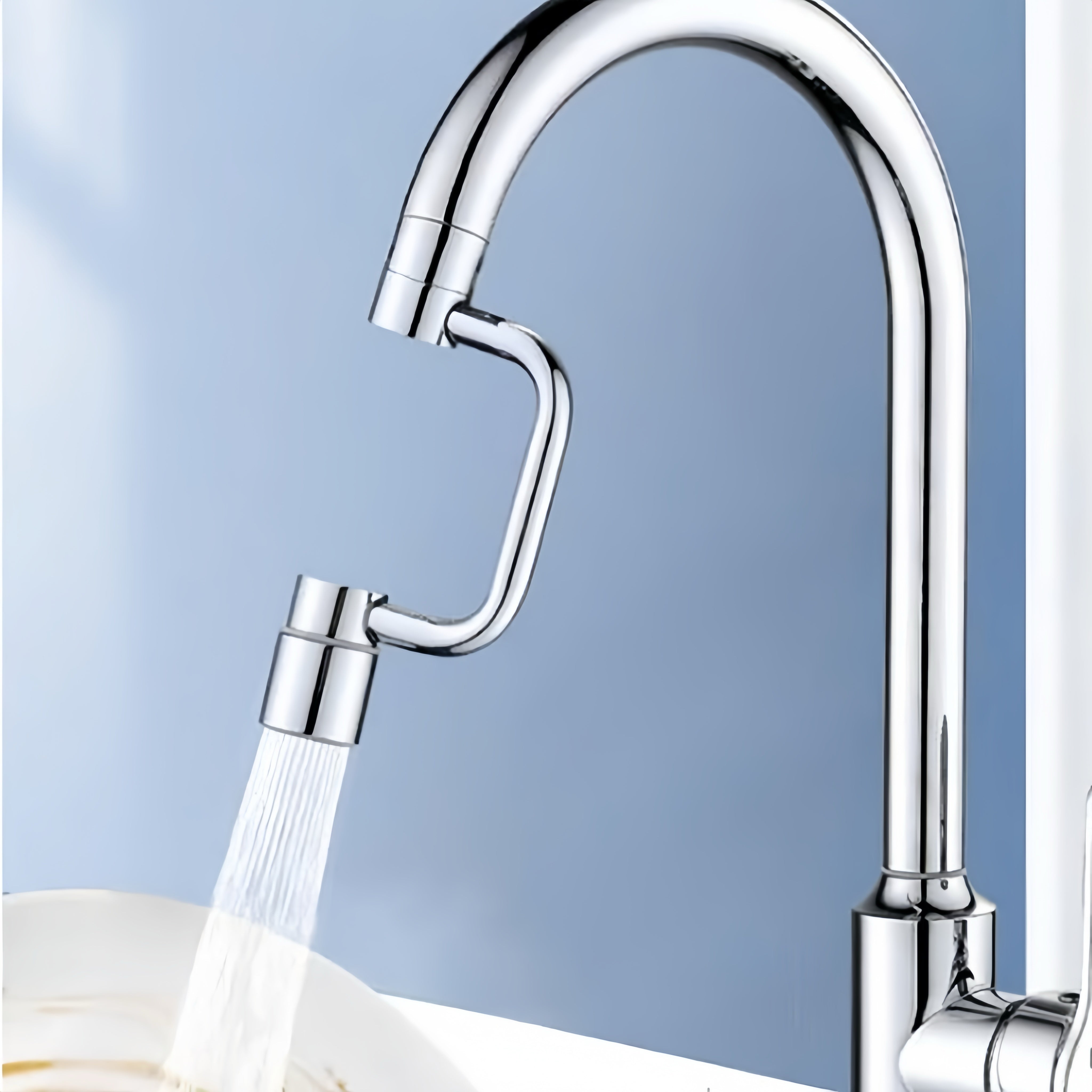 AquaTwist – 1080° Drehbarer Wasserhahnaufsatz | Flexible Aufrüstung mit zwei Strahlarten