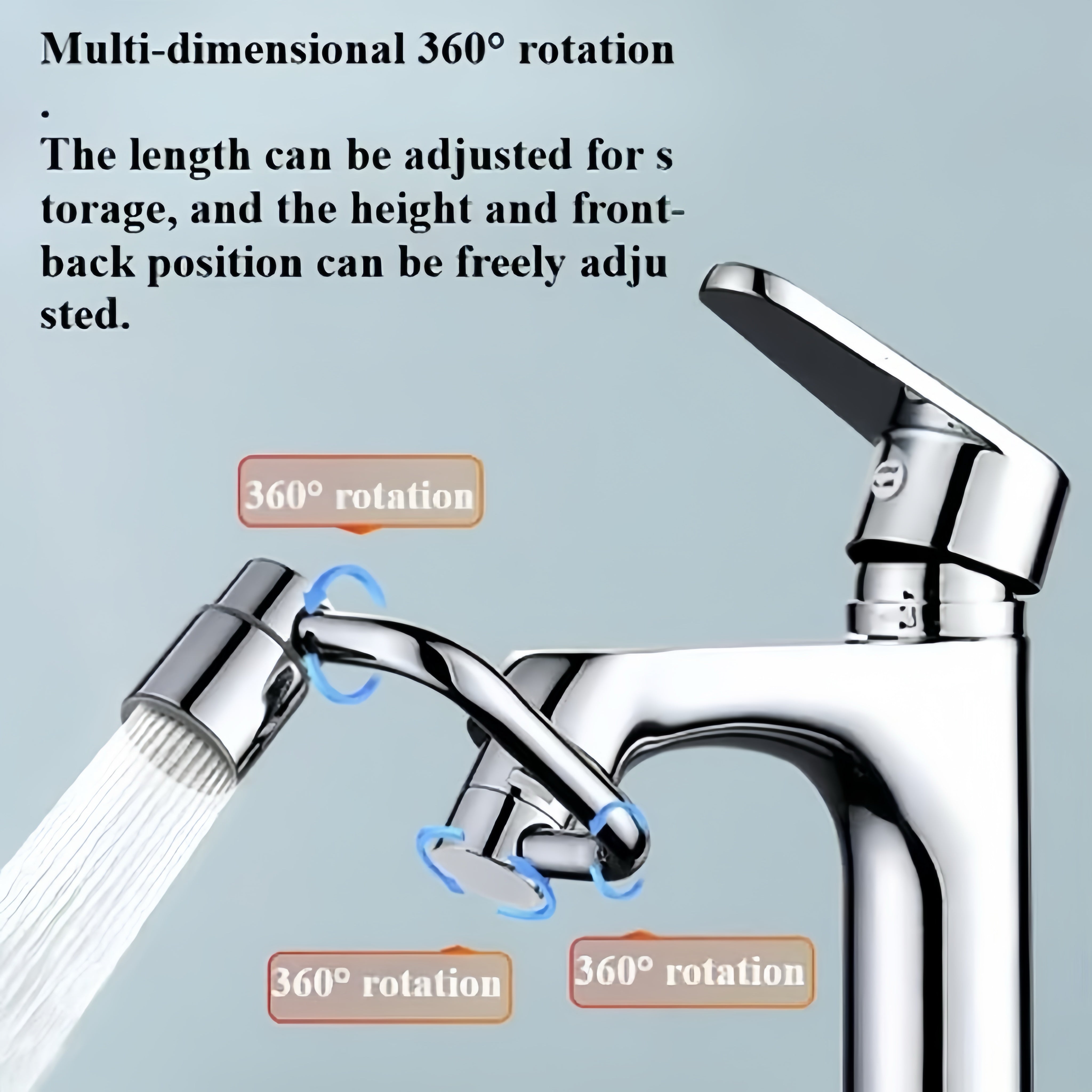 AquaTwist – 1080° Drehbarer Wasserhahnaufsatz | Flexible Aufrüstung mit zwei Strahlarten