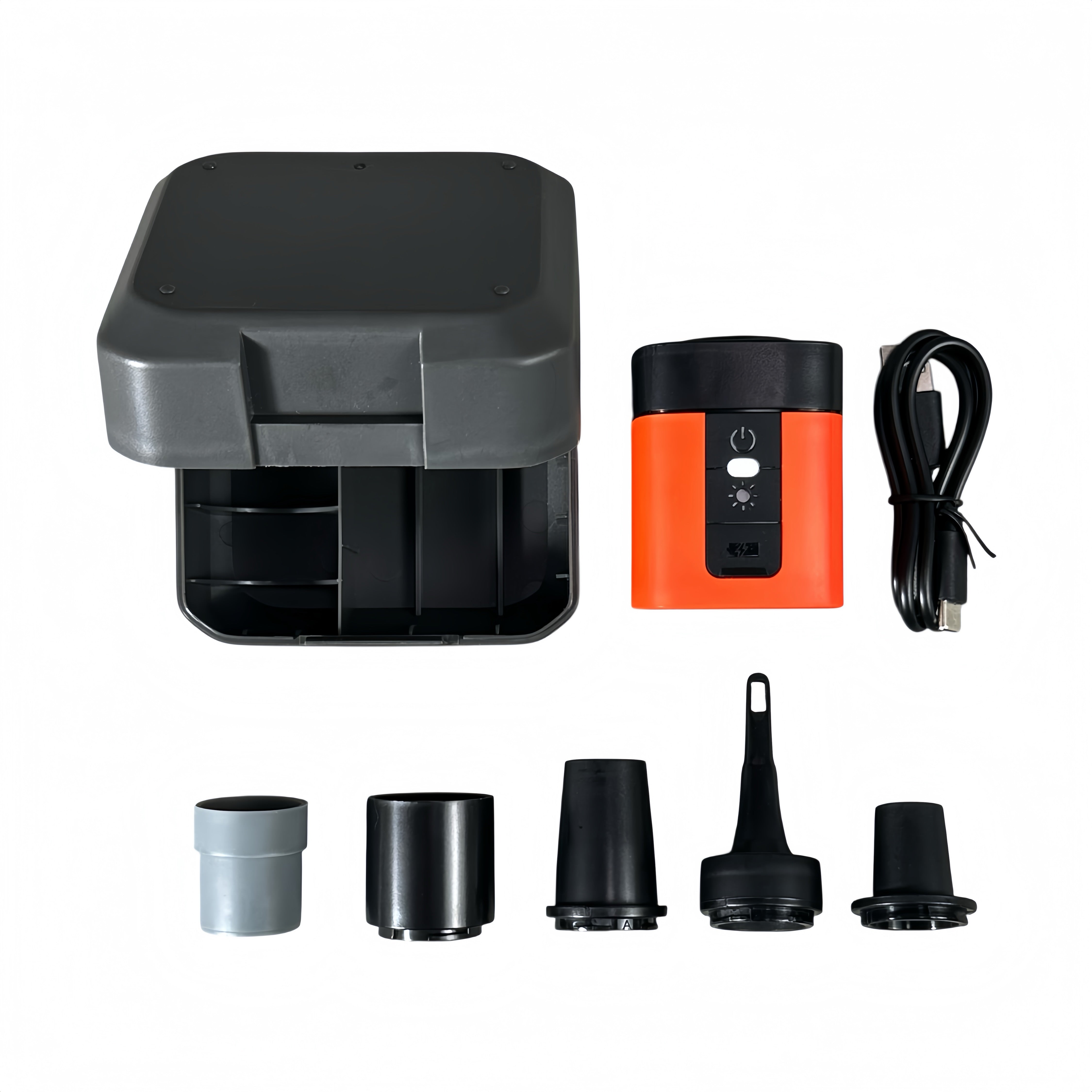AeroVolt™ – Kompakte elektrische Luftpumpe mit Vakuumfunktion & LED-Licht
