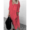 Fleur | Langes Sommerkleid mit Taschen und V-Ausschnitt