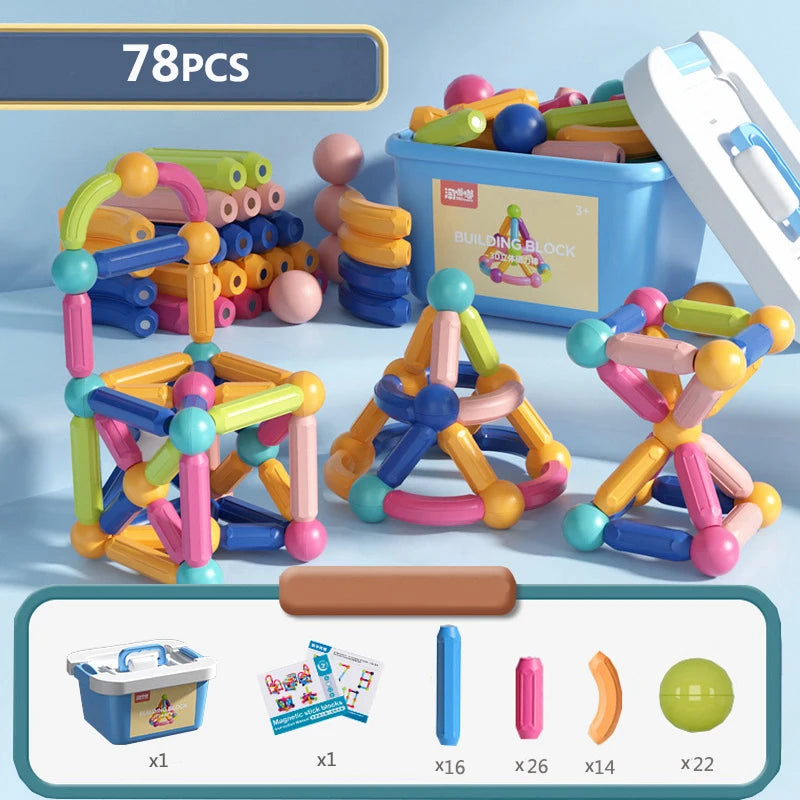 MagnoBlocks™ - Kreativität entfesseln mit bunten magnetischen Bausteinen!