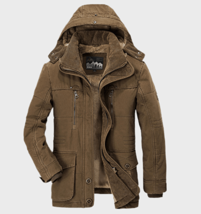 Ruben | Dicke Winter-Herrenjacke Mit Kapuze Und Tiefen Taschen