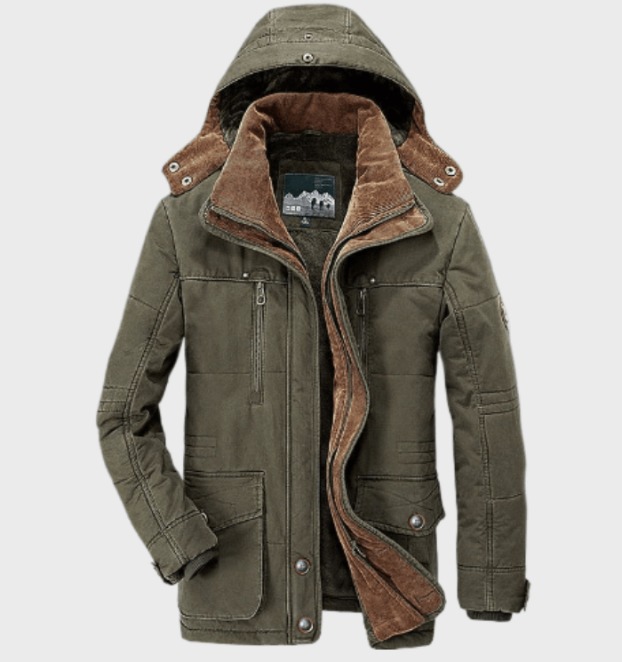 Ruben | Dicke Winter-Herrenjacke Mit Kapuze Und Tiefen Taschen