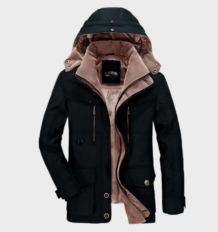 Ruben | Dicke Winter-Herrenjacke Mit Kapuze Und Tiefen Taschen