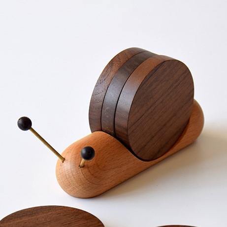 SnailWood™ - Charmante Schnecken-Untersetzer für Ihre Kaffeepause