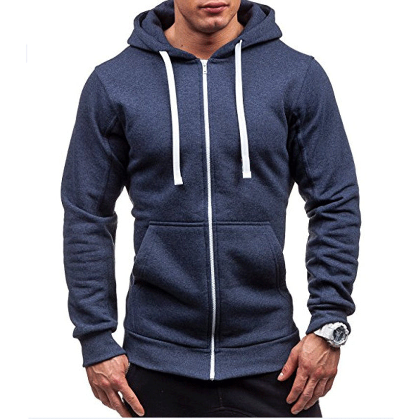 Lars | Winddichter Herren-Kapuzenpullover mit Reißverschluss und Kordeln aus Fleece
