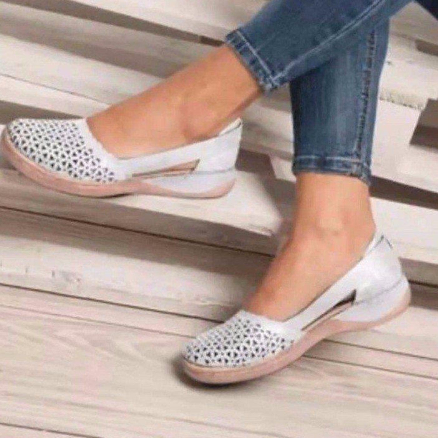 Daantje | Espadrilles aus Vintage-Leder mit ausgehöhltem Design