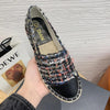 Marieke | Flache Espadrilles aus Segeltuch mit Lederaufnäher