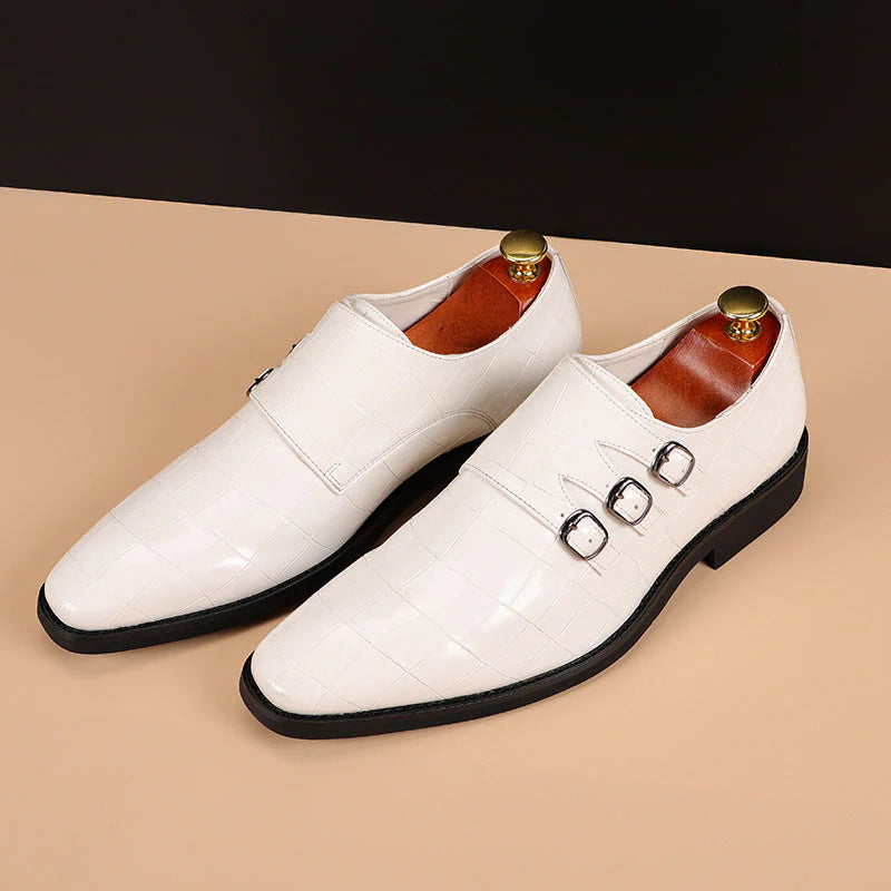Sebastiaan | Krokodilleder Business-Schuhe mit Dreifacher Schnalle