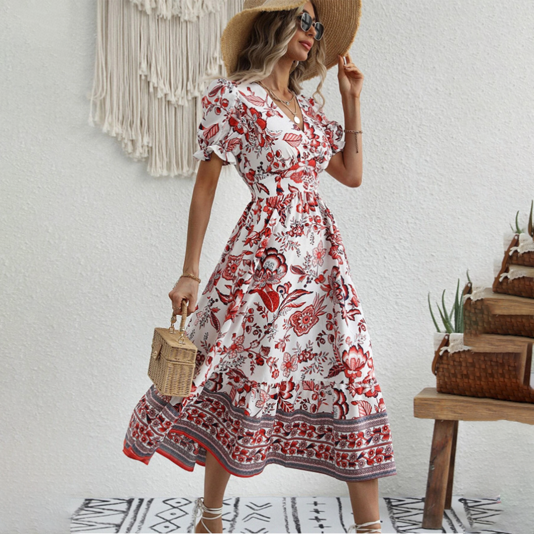 Julia - Stilvolles geblümtes Kleid