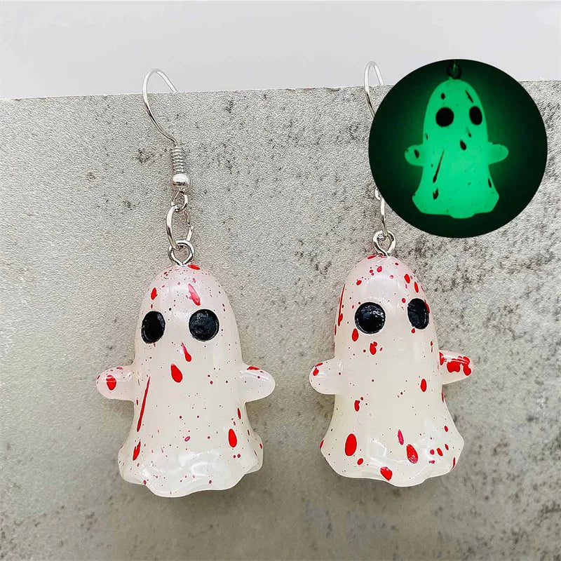 GhostCharm™ - Süße Halloween-Ohrringe mit leuchtenden Geistern und Kürbissen.