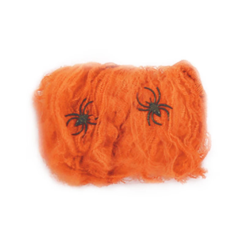 SpiderWebDecor™ - Dehnbare Halloween-Spinnweben mit Kunstspinnen für gruselige Dekorationen.