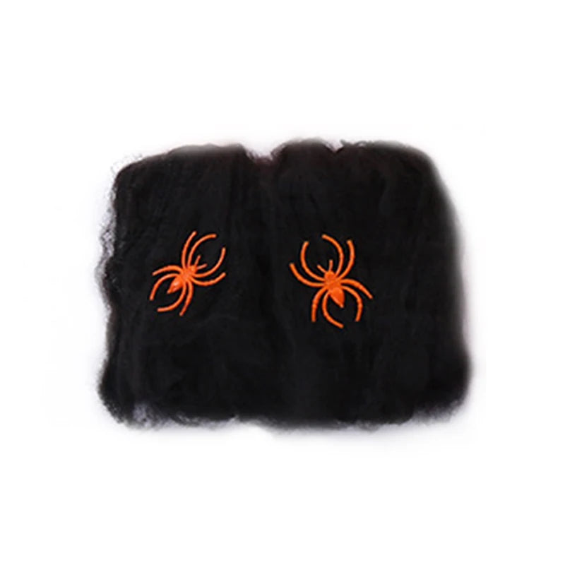 SpiderWebDecor™ - Dehnbare Halloween-Spinnweben mit Kunstspinnen für gruselige Dekorationen.